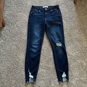 Kancan Skinny Jeans with Ankle Cutouts